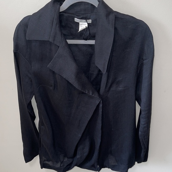 SARAH PACINI LONG SLEEVE TOP/ JACKET SIZE SMALL WITH POCKETS ONE BUTTON CLOSURE - Picture 4 of 10